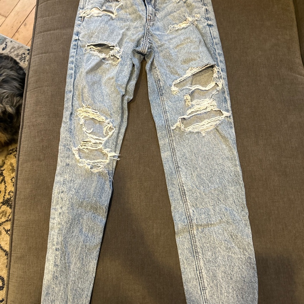 American Eagle Outfitters Blue Skinny Jeans Distressed Style